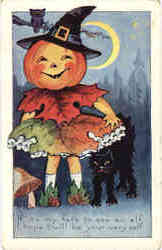 Halloween Pumpkin Head Postcard