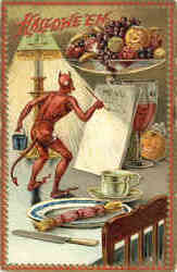 Tuck Halloween Postcard w/Devil Postcard