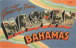 Greetings from Nassau Bahamas Caribbean Islands Postcard Postcard