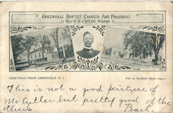 Greenville Baptist Church and Parsonage Postcard