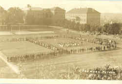 Between Halves R.P.I. Football Postcard