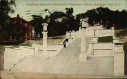 Broadway Approach to Rensselaer Polytechnic Institute Buildings Postcard