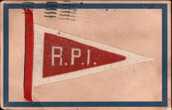 RPI Football Pennant Postcard