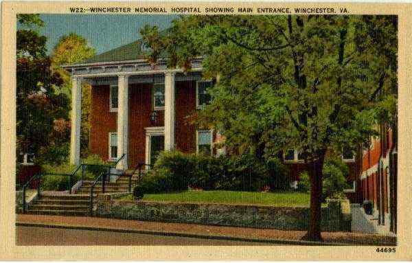 Winchester Memorial Hospital Showing Main Entrance Virginia