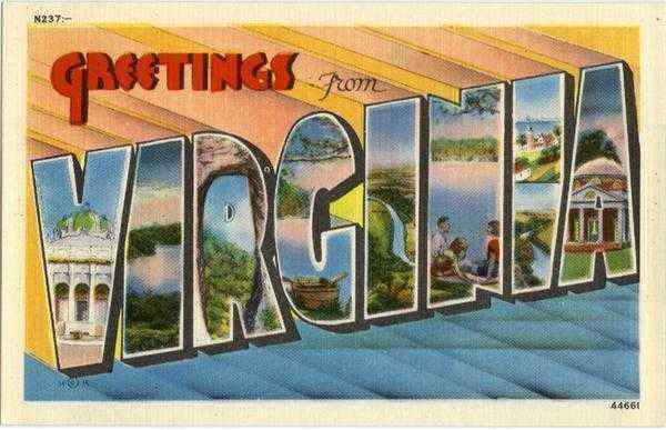 Greetings From Virginia, Large Letter Scenic