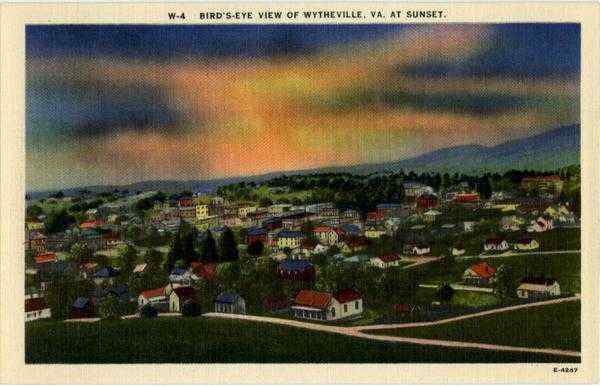 Bird's Eye View at Sunset Wytheville Virginia
