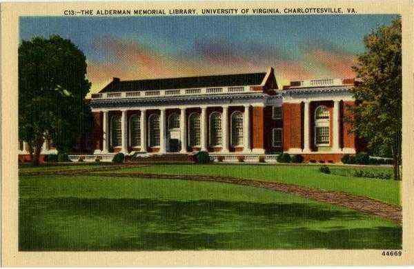The Alderman Memorial Library University of Virginia Charlottesville