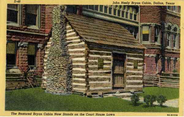 John Neely Bryan Cabin Court House Lawn Dallas Texas