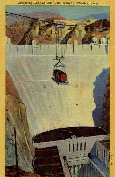Lowering Loaded Box Car Hoover Dam Lake Mead Nevada