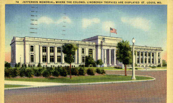 Jefferson Memorial Charles Lindbergh Trophies Displayed St. Louis Missouri