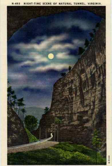 Night Time Scene Natural Tunnel Gate City Virginia
