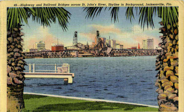 Highway and Railroad Bridges across St. John's River Jacksonville Florida