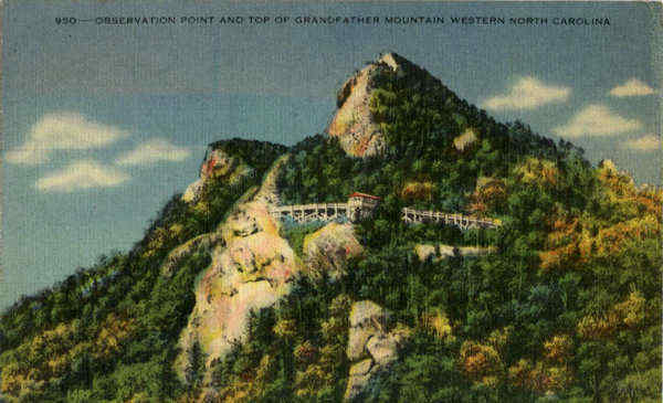 Observation Point and Top Of Grandfather Mountain North Carolina