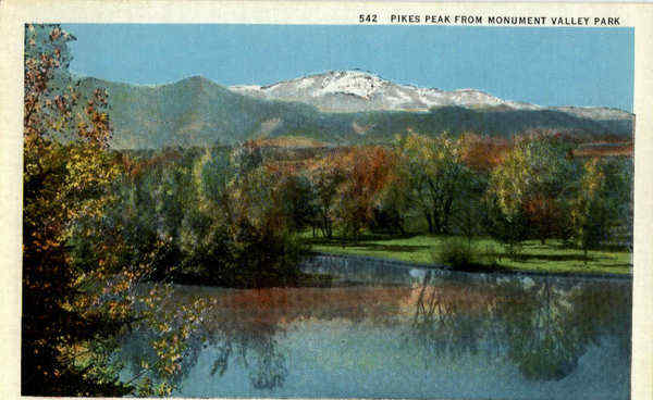 Pikes Peak from Monument Valley Park Colorado Springs