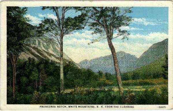 Franconia Notch from the clearing White Mountains New Hampshire