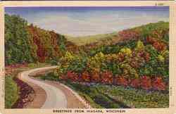 Greetings from Niagara Wisconsin Postcard