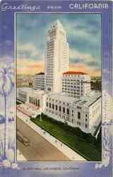 Greetings From California - City Hall Postcard