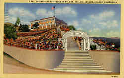 The Wrigley Residence on Mt. Ada Avalon Postcard