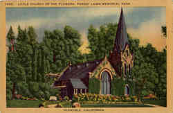 Little Church of the Flowers Forest Lawn Memorial Park Postcard