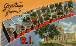 Greetings From Providence, Large Letter Rhode Island Postcard Postcard