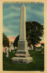 Grave of General Andrew Lewis East Hill Cemetery Postcard