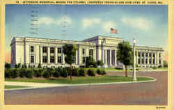 Jefferson Memorial Charles Lindbergh Trophies Displayed Postcard