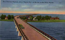 New Overseas Highway, above "Pigeon Key", on way to Key West Postcard