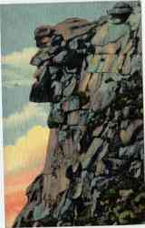 The old Man of the Mountain Franconia Notch, NH Postcard Postcard