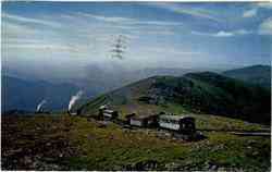 Busy Day at the Mt Washington Cog Railway White Mountains, NH Postcard Postcard