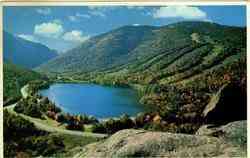 Franconia Notch and Echo Lake from Artists Bluff New Hampshire Postcard Postcard