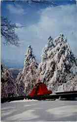 Skimobile Car on Upper Unit Mt Cranmore Postcard