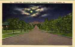 Night Time Wellington Ave from Clearmont Heights Postcard