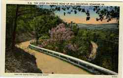 The Loop on Scenic Rood Up Mill Mountain Roanoke, VA Postcard Postcard