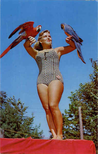 Beautiful Girl with Parrots Lake George New York