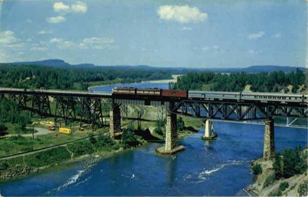 The C.P.R. Canadian crossing the Nipigon River Trains, Railroad