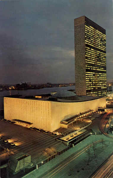 United Nations at Night New York City