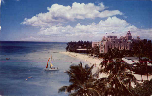 Waikiki Beach and the Royal Hawaiian Hotel