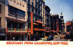 Mott Street in the Heart of Chinatown New York City, NY Postcard Postcard