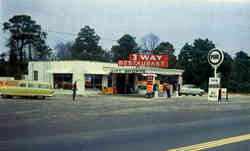 3 - Way Restaurant Gas Station Postcard