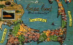 Cape Cod Is Unique Map Postcard
