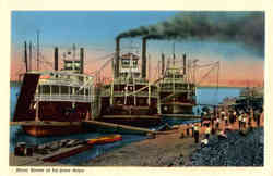 River Scene of by-gone days Postcard