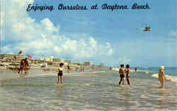 Enjoying Ourselves at Daytona Beach Florida Postcard Postcard