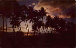 Hawaiian Sunset Scene Postcard