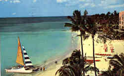 Waikiki Beach on the Island of Oahu Postcard