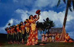 Hula Dancers At Waikiki Hawaii Postcard Postcard