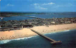 Aerial View of central section of Ocean City Maryland Postcard Postcard