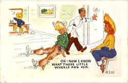 Oh-Now I know what those little wheels are for Postcard