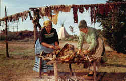 Indian Women Making Jerky Postcard