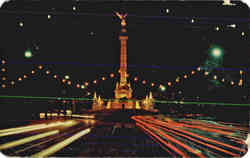 Columna de la Independencia, vista de noche Night view of the Monument to Independence Postcard