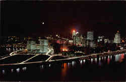 Pittsburgh at Night Pennsylvania Postcard Postcard